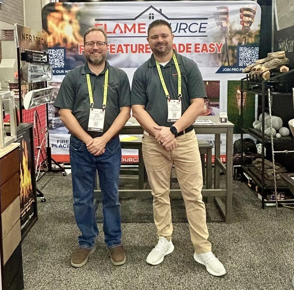 Flame Source Owners Dan Mayer (left) and Bill Hylton (right) at the HNA show 2025